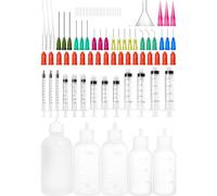 Glue Syringe Set 1ml 3ml 5ml 10ml 20ml Luer Lock Syringe with Blunt Tip Needle, 30ml 50ml 100ml Needle Bottle Applicator for DIY craft, Rhinestones, Woodworking, Paint, Adhesives, Oil, Ink