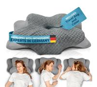 Glückstoff® Orthopedic Neck Pillow [FOR ALL SLEEP TYPES] - Side Sleeper - upport Cervical Pillow for Neck Shoulder Pain - Memory Foam Anti Snoring - For Side, Back & Front Sleeper