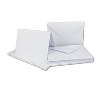 Glüxx Agent 50 double cards set DIN A6 white - 14.8 x 21.0 cm open - 240 g/m² with envelopes DIN C6-11.3 x 16.0 cm - 120 g/m² white wet glue