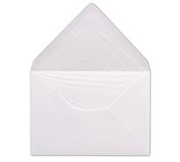 Glüxx-Agent 50 envelopes DIN C6 - White lined with white tissue paper - 11.4 x 16.2 cm - 100 g/m² wet-glue envelopes from your