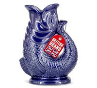 Glug Jug The Bubble Jug® Dark Cobalt Blue 1.5L Litre Extra Large Fish Shaped Decorative Ceramic Glugging Cocktail, Water and Gin Gurgling Pitcher