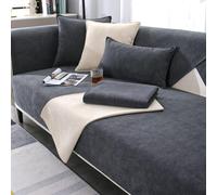 Gluhbirnen Chenille Sofa Slipcovers 1/2/3/4 Seater, Sofa Caver, Soft Chenille Sofa Cover, Fuzzy Funny Sofa Covers, Non Slip Sofa Covers Uk, Sofa Cover for Dogs, Dark Gray, 70 * 210CM