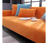 Gluhbirnen Chenille Sofa Slipcovers 1/2/3/4 Seater, Sofa Caver, Soft Chenille Sofa Cover, Fuzzy Funny Sofa Covers, Non Slip Sofa Covers Uk, Sofa Cover for Dogs, Orange, 70 * 240CM