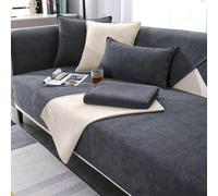 Gluhbirnen Chenille Sofa Slipcovers 1/2/3/4 Seater, Sofa Caver, Soft Chenille Sofa Cover, Fuzzy Funny Sofa Covers, Non Slip Sofa Covers Uk, Sofa Cover for Dogs, Dark Gray, 70 * 240CM