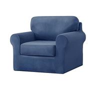 Gluhbirnen Sofa Cover, Armchair Covers, Sofa Cushion Covers, Chair Covers for Armchairs, Slip Resistant Furniture Protector, 1-Seater, 1 Backrests And 1 Cushion Covers, 3PCS, Stone Blue