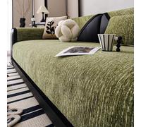 Gluhbirnen Sofa Cover, Sofa Blankets for Seat, Chenille Sofa Protector, Non-Slip, Couch Cover, Dog Cat Sofa Throw, Sofa Cover L Shape, Matcha Green B, 90 x 180 cm