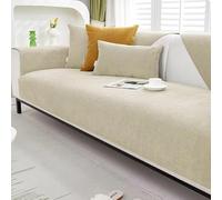 Gluhbirnen Sofa Seat Covers, Universal Non-Slip Shape Couch Cover, Chenille Sofa Protector, Sofa Covers for Leather Sofa, Funny Fuzzy Uk Sofa Cover, Sofa Covers for Dogs, Beige A, 90 * 160CM