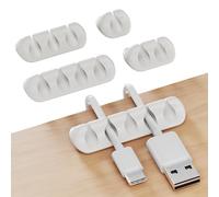 Gluit Desktop Cable Organizer Versatile Cord Holders Wire Clips and Cable Holder Cord Organizer for Desk Table Accessories Office Spaces New White 5 Pack