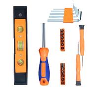 GLUN® Screwdriver Set, 23 in 1 with Pliers, Allen Keys, Stanley Screwdriver, Aluminium Spirit Level, and 12 Screwdriver Bits - Auto Repair Tool Combination Package