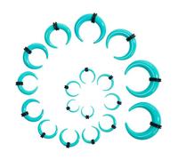 Glupez 18PCS Acrylic Septum Stretching Kit Ear stretching kit Crescent Tapers Set Ear Gauges 14G 12G 10G 8G 6G 4G 2G 0G 00G Stretcher Expander Spiral Nose Septum Rings Septum jewelry, Acrylic, no