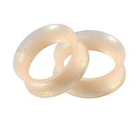 Glupez 2PCS 4G-1” Soft Hard Natural Silicone Ear Gauges Double Flare Tunnels Thin Flexible Flesh Earrings Ear Expander Ear Stretcher Kit Hollow Colorful Body Piercing Jewelry, 18mm, Silicone, no