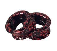 Glupez 2PCS 4G-1” Soft Hard Natural Silicone Ear Gauges Double Flare Tunnels Thin Flexible Flesh Earrings Ear Expander Ear Stretcher Kit Hollow Colorful Body Piercing Jewelry, 14mm, Silicone, no