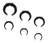 Glupez 5PCS Crescent Acrylic Tapers C-shaped Horseshoe O-rings Ear Gauges 6G-14G Ear Stretcher Kit Helix Lobe Daith Body Piercing Jewelry Kit for Women Men 1.6mm 2mm 2.5mm 3mm 4mm, Acrylic, no