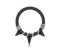 Glupez Stainless Steel Triangular Snap-On Septum Nose Ring with Multi-Color Wire Wrap - Industrial Nose Hoop for Men and Women, 16G, 8mm & 10mm, 16g-8mm, Stainless Steel, no gemstone