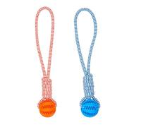 GLURUITE 2 Pcs Tug of War Dog Toys Rope Ball Dog Toy for Molar Teeth Cleaning Interactive Chewing Training Balls for Small Medium Breeds Indoor Outdoo