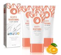 Gluta Brightening Lazy Cream, Gluta Lazy Face Cream, Whitening Facial Creams Lotion Moisturizing LazyCream, Firming and Lifting, Hydrating and Repairing (3PCS)