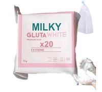 Gluta White Soap 20x, 70g Glutamilk Whitening Soap, gluta White Bar Soaps, Premium Brightening Soaps for Face & Body, Deep Cleanse, Exfoliate (1pc)
