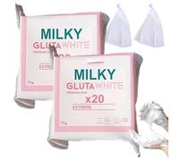 Gluta White Soap 20x, 70g Glutamilk Whitening Soap, gluta White Bar Soaps, Premium Brightening Soaps for Face & Body, Deep Cleanse, Exfoliate (2pc)