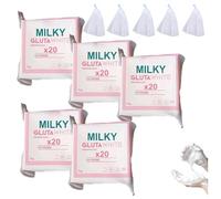 Gluta White Soap 20x, 70g Glutamilk Whitening Soap, gluta White Bar Soaps, Premium Brightening Soaps for Face & Body, Deep Cleanse, Exfoliate (5pc)