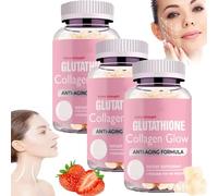 Glutathione Collagen Gummies,Glutathione Collagen Glow Gummies for Dark Spot,60 Pieces/Bottle Korea Glutathione Gummies,Korean Collagen Gummies for Skin Care (3 Bottle)
