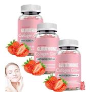 Glutathione Collagen Gummies, Glutathione Collagen Glow Gummies, Skin Brightening & Anti-Aging, Supports Hair, Skin & Nail Health, Glutathione Supplement for Women, Strawberry Flavor, 60 Count (3)