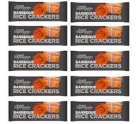 Gluten Free Barbeque Rice Crackers 100g, Pack Of 10, BBQ rice crackers, 111 calories per 1/4 pack serving, Baked Not Fried, 89% Fat Free, Suitable for vegetarians