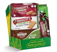 Gluten Free Biscuit Variety Pack - 4-Pack Assortment Featuring Tim Tam, Scotch Finger, Mint Slice & Shortbread Creams - Classic Australian Biscuits Made Gluten Free