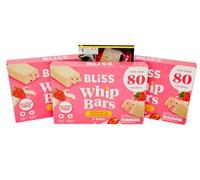 Gluten Free Bliss Whip Bars Strawberry & Yoghurt | Under 80 Calories | High Fibre | Vegetarian Cereal Bars | 3 x 5 Packs with Kitchen Fella 14-Day Healthy Eating Challenge