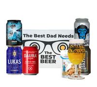 Gluten Free Craft Beer ‘Best Dad’ Gift Pack with Branded Glass - 5 Gluten-Free Beers from Lukas, Daura Damm, Siren Lumina, Release the Chimps & Brightside Hells | Gift for Dad, Men’s Beer Hamper