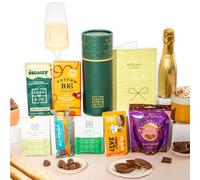 Gluten Free Hamper Gift Box with Truffles & Hot Chocolate Set, New Baby Gift for Mum Plus Prosecco by EDEN & CO