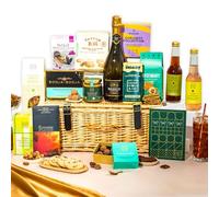 Gluten Free Hamper with Truffles & Hot Chocolate Set, Wicker Sharing Family Hamper, Gift Hamper for Women & Men by EDEN & CO - Plus 2 Non-Alcoholic Mocktails