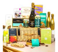 Gluten Free Hamper with Truffles & Hot Chocolate Set, Wicker Sharing Family Hamper, Just Because Gift Hamper for Her by EDEN & CO - Plus 2 Prosecco