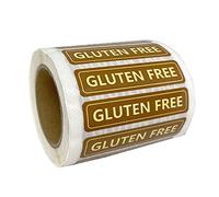 Gluten Free Labels,Food Allergies Warning Label Stickers for Food Package,2x0.5 Inch,500 Pcs Per Roll