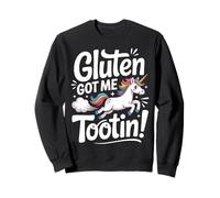 Gluten Got Me Tootin Funny Farting Unicorn Celiac Sweatshirt