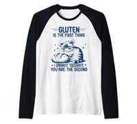 Gluten is The First Thing I Cannot Tolerate Gluten Free Cat Raglan Baseball Tee