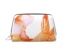 Glutton Shrimps Leather Toiletry Organizer Bag, Travel-Friendly Makeup Pouch for Women