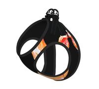 Glutton Shrimps Print Adjustable Harness Leash Set For Cats And Dogs, Soft Breathable Kitten Puppy Mesh Vest With Reflective Design, Escape-Proof Lead For Small Pets Walking Training