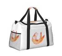 Glutton Shrimps Print Ample Travel Large Capacity Hand Travel Bag Carry On Tote Foldable Travel Totes Bag
