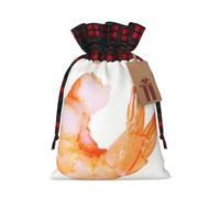 Glutton Shrimps Print Christmas Gift Bags With Drawstrings For Holiday Gift Bags, Christmas Goody Bags