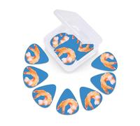 glutton shrimps print Guitar Picks 12 Pack, Mixed (0.46-0.96mm) with Storage Case for Guitar,ukulele