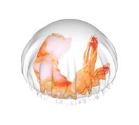 glutton shrimps Print Soft Shower Cap for Women Men Reusable hat Lightweight hat and Bath Hair Cap