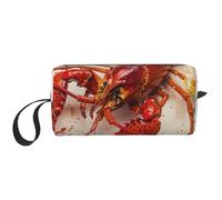 Glutton Shrimps Printed Makeup Bag Simple Travel Cosmetic Bags Waterproof Cosmetic Case Toiletry Bag Organizer for Women Mom Girls