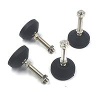 Glvanc, 50mm Dia Nylon Base M10 x 48mm Threaded Universal Joint Adjustable Levelling Feet Furniture Glide Pad Black Pack of 4
