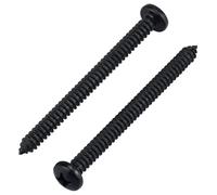 Glvaner #12 x 2-1/2 inch Phillips Pan Head Self Tapping Screws for Wood, Black Coated, 304 Stainless Steel 18-8, Round Head Sheet Metal Tek Screws, 30 pcs