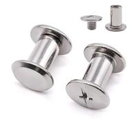 Glvaner 40 Sets M3 x 6mm Binding Screws, 304 Stainless Steel 18-8, Cross Head Chicago Screw Bingding Post Screw Kits for DIY Leather, Photo Albums, Bookbinding, Scrapbook, Belt
