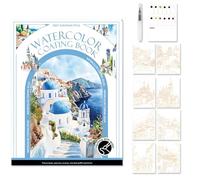 Glvomazty Watercolor Work Notebook, Watercolor Painting Set for Beginners, Watercolor Painting Book with Brushes and 12 Colors for Kids and Adults, Learn to Watercolor Them