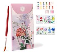 Glvomazty Watercolor Work Notebook, Watercolor Painting Set for Beginners, Watercolor Painting Book with Brushes and 12 Colors, Learn to Watercolor Them