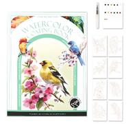 Glvomazty Watercolor Work Notebook, Watercolor Painting Set for Beginners, Watercolor Painting Book with Brushes and 12 Colors for Kids and Adults, Learn to Watercolor Them
