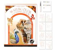 Glvomazty Watercolor Work Notebook, Watercolor Painting Set for Beginners, Watercolor Painting Book with Brushes and 12 Colors for Kids and Adults, Learn to Watercolor Them