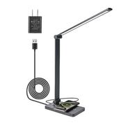 GLVSAE Foldable LED Desk Lamp with USB-C Charging Port, Rechargeable Reading lamp, 3-Level Brightness, Touch Control Desk Lamps, Portable Eye-Caring Table Lamp for Reading, Home Office (Rechargeable)